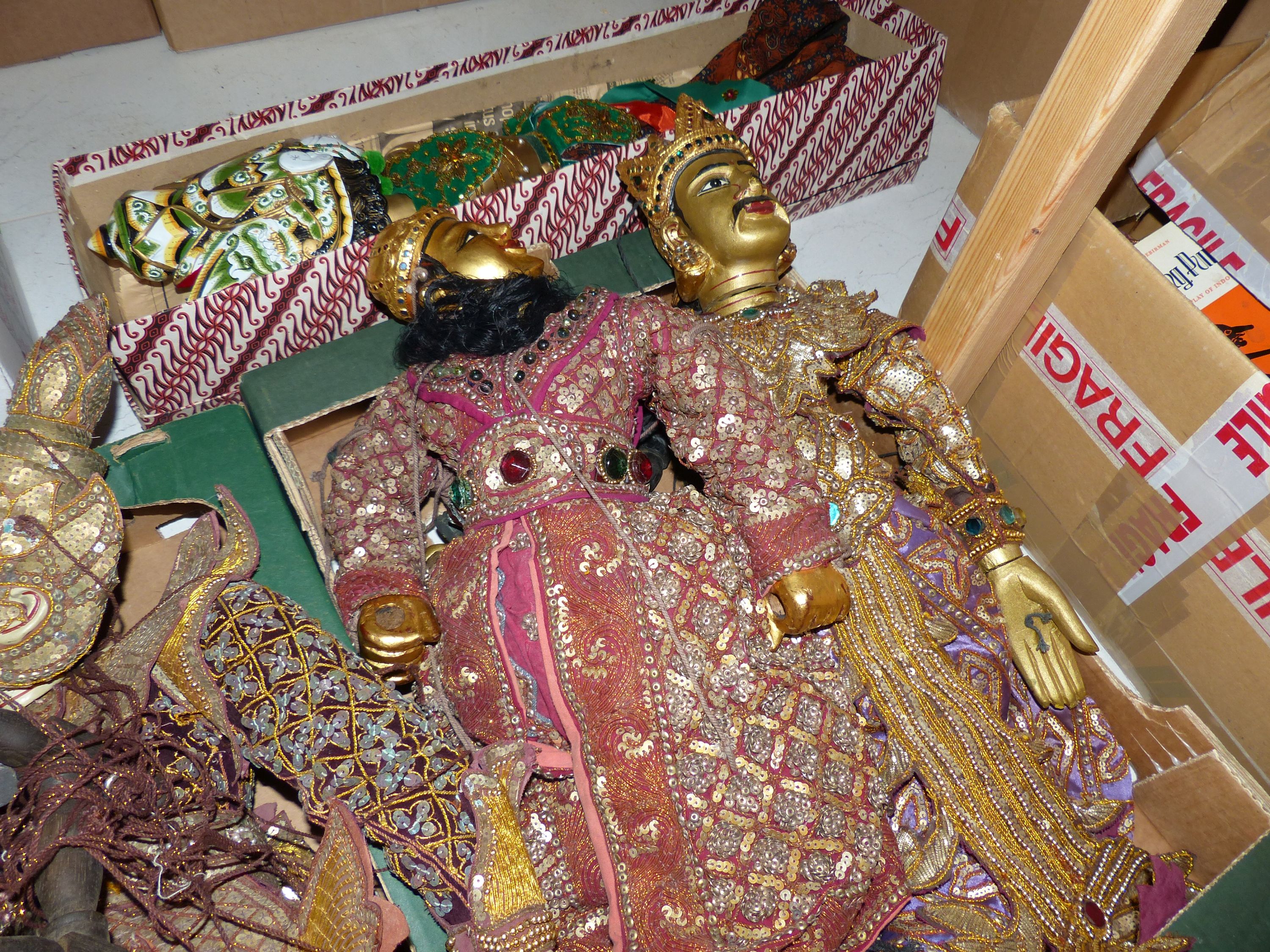 A quantity of Indonesian marionettes